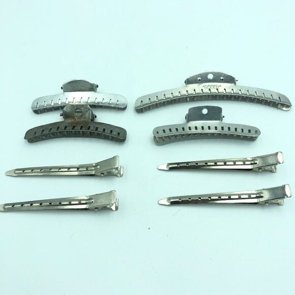 Lot of Vintage Metal Hair Stylists Clips - Picture 1 of 8